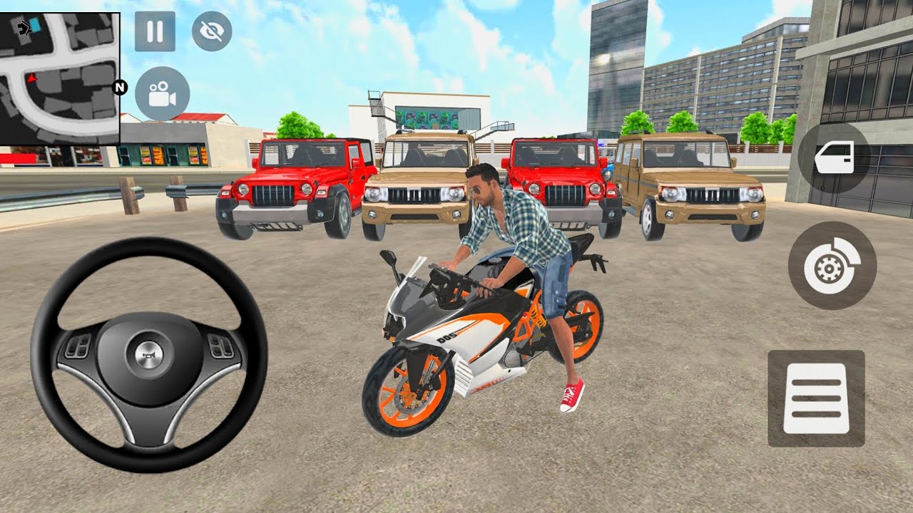 ​1 vs 4 Challenge: KTM RC vs All Mahindra Thars! Franklin purchased boloro and  Thar In game 