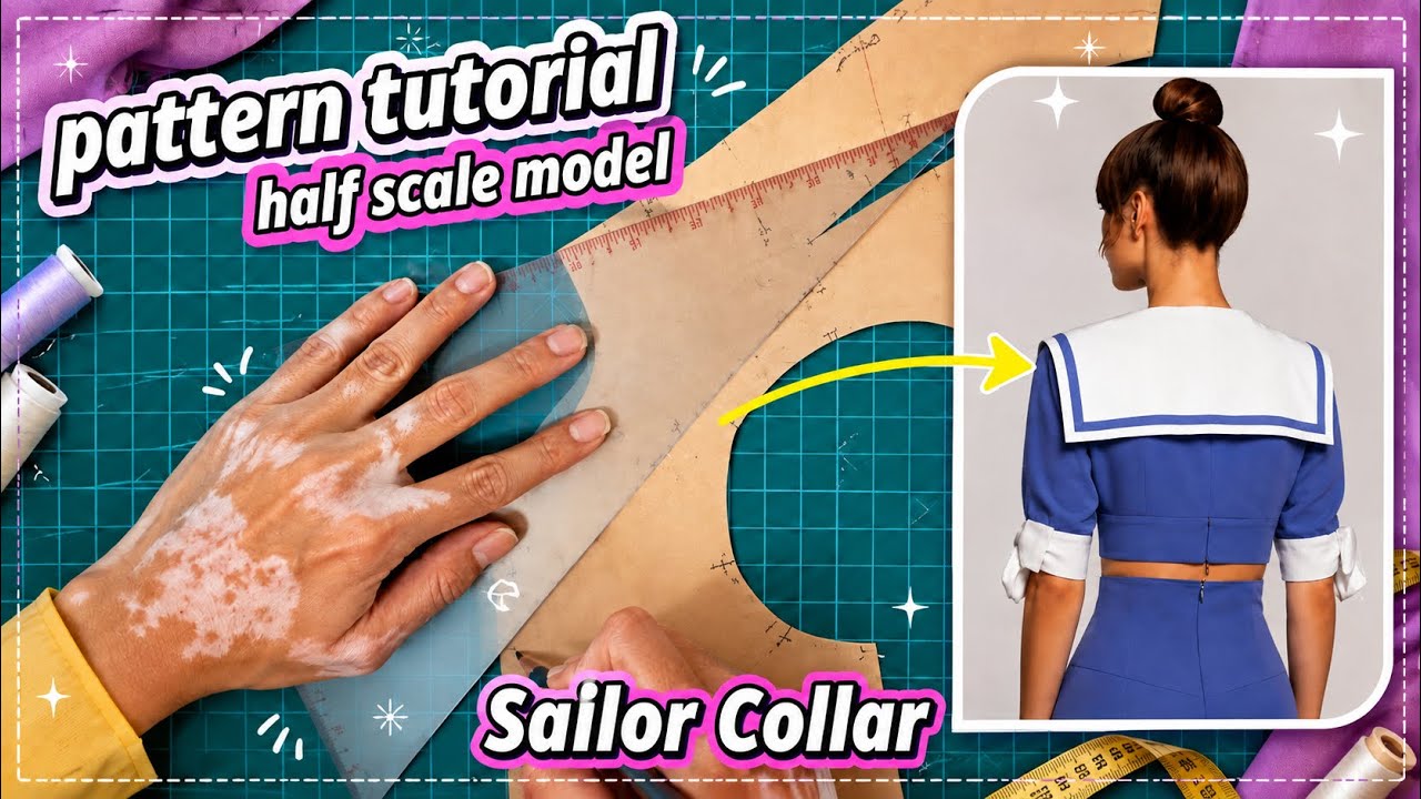✂️ How to Make Sailor Collar Pattern × Sailor Moon Collar Pattern × Costplay × Sewing Tutorial