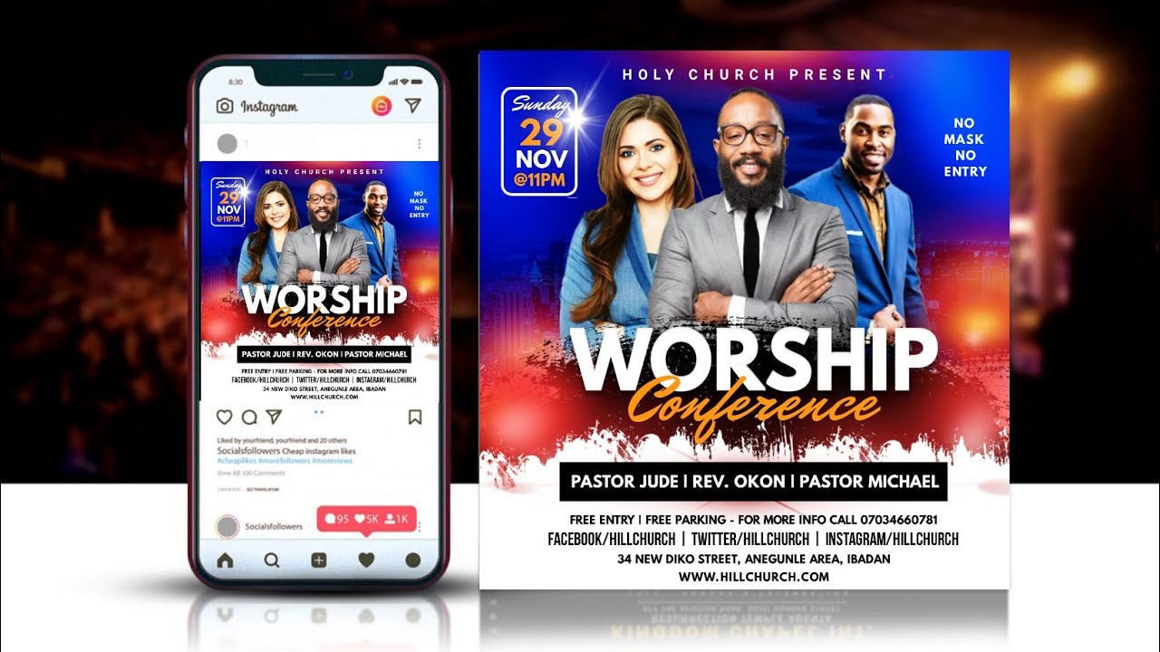 Church Event Flyer Design with More than one Image | Flyer Design | Pixellab Tutorial | Diko Graphic