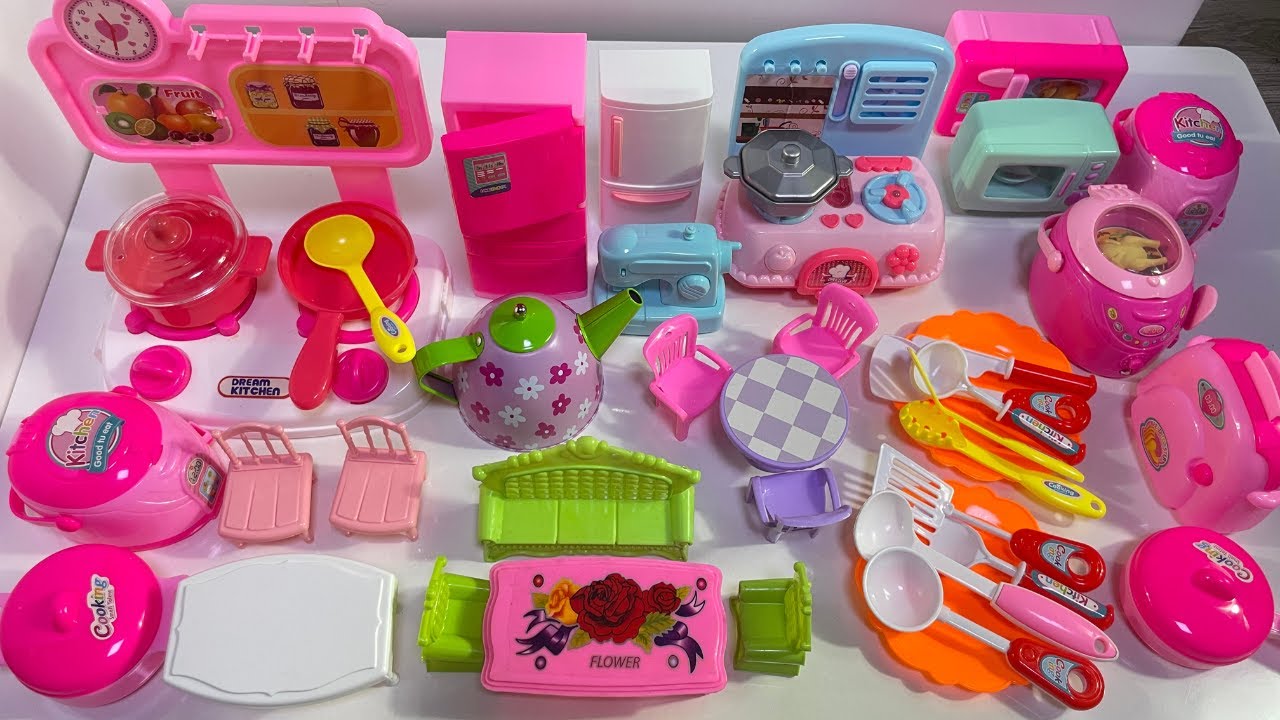 10 Minutes satisfying with unboxing hello kitty kitchen set l Unboxing plastic kitchen toys