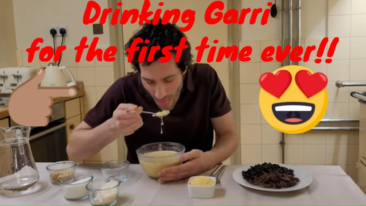 First Time Drinking Garri and Groundnut!  #DrinkingGarri #IsraeliEatsNigerianFood #NigerianFood