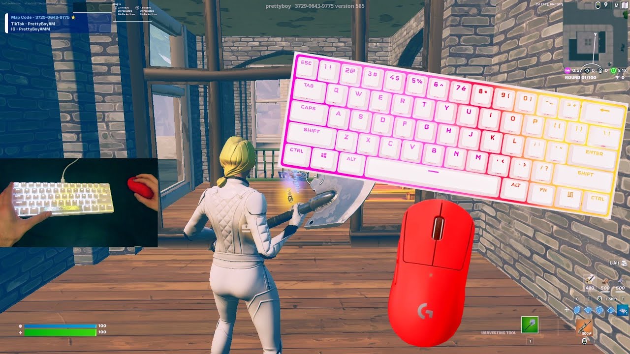 Corsair K65 RGB Mini ASMR Chill 🤩 Satisfying Gameplay Keyboard 😴  Fortnite 360 FPS Smooth 4K