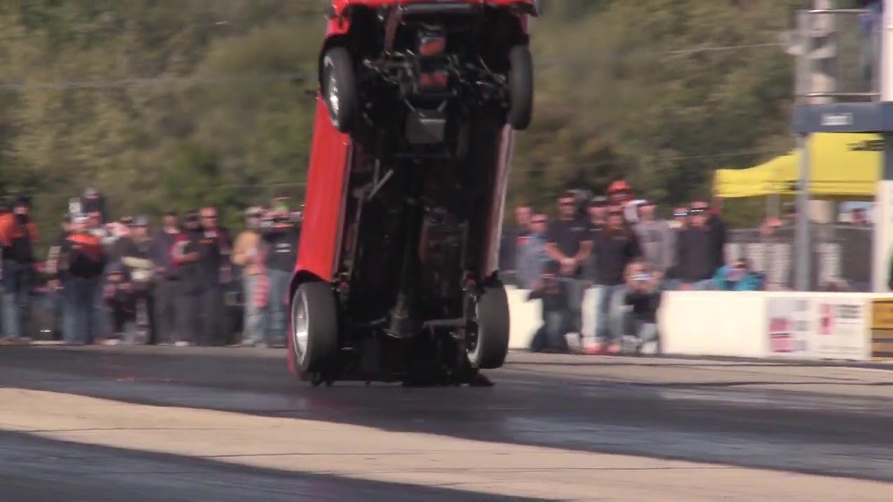 WHEELSTANDING PINTO GOES OVER THE WALL