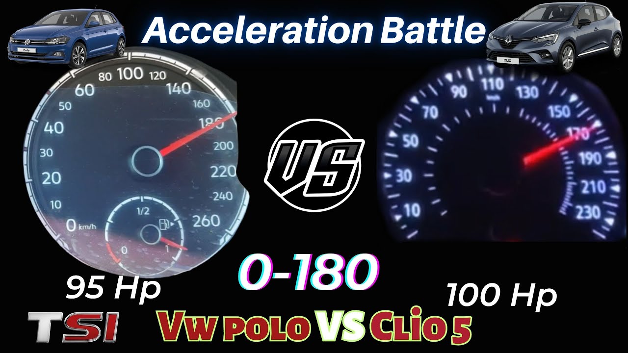 Acceleration Battle-Top Speed Renault Clio 5 1.0 TCe 100 Hp VS Vw Polo 1.0 Tsi 95 Hp Yarışı 0-180