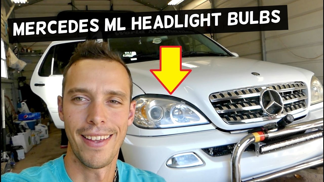 MERCEDES ML HEADLIGHT BULB REPLACEMENT  ML230 ML270 ML320 ML350 ML400 ML430 ML500 W163