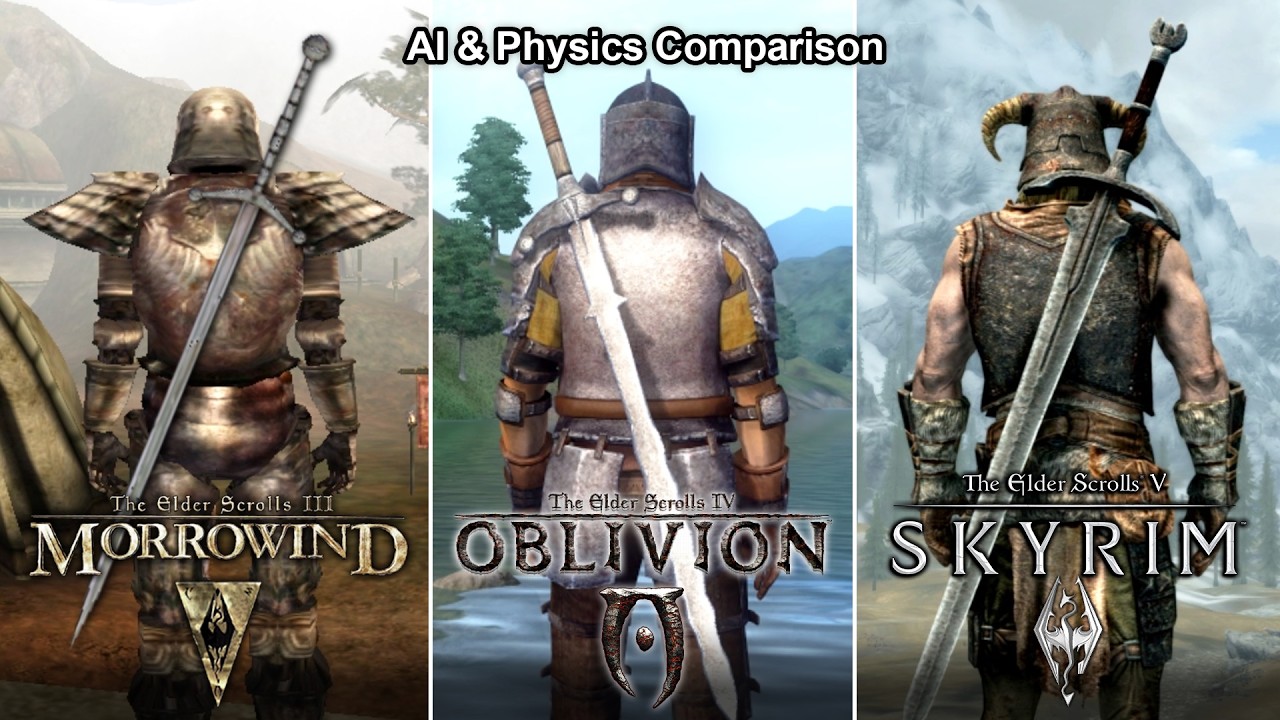 Morrowind vs. Oblivion vs. Skyrim - AI & Physics Comparison