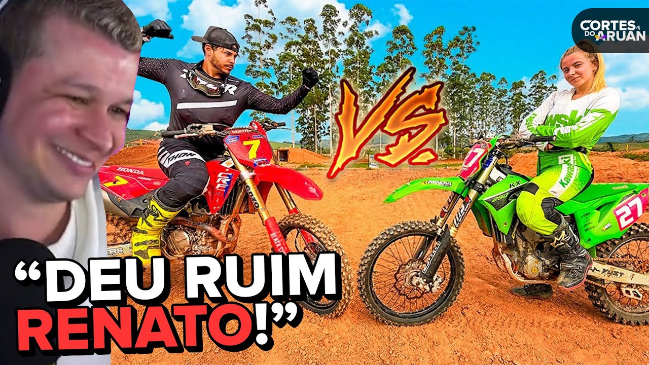 🚨 RENATO GARCIA DESAFIOU UMA MULHER EM UM RACHA DE MOTOCROSS E DEU RUIM! - Cortes do Aruan