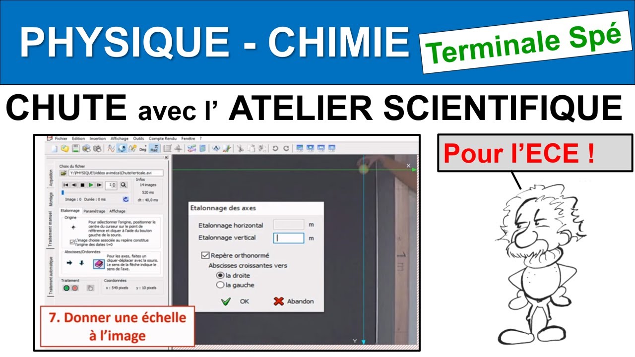 Mécanique Terminale spé physique Chute verticale et énergies avec l'Atelier Scientifique ECE BAC