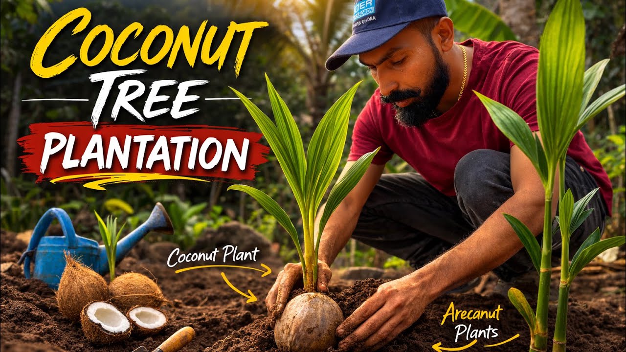 Coconut and arecanut plantation | Home land Preparing | easy steps 