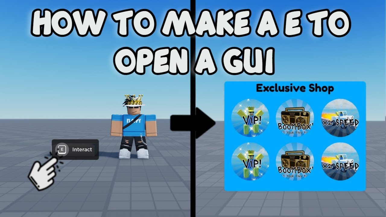 КАК НАЖАТЬ E, ЧТОБЫ ОТКРЫТЬ ГРАФИЧЕСКИЙ ИНТЕРФЕЙС 🛠️ Обучающее видео по Roblox Studio
