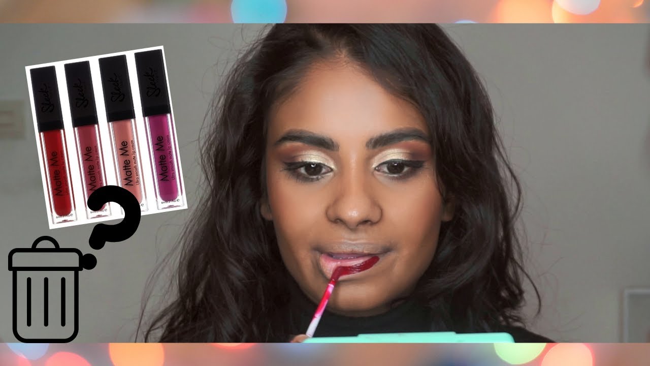 Sleek Matte Me Liquid Lipstick Swatches || Dark Skin