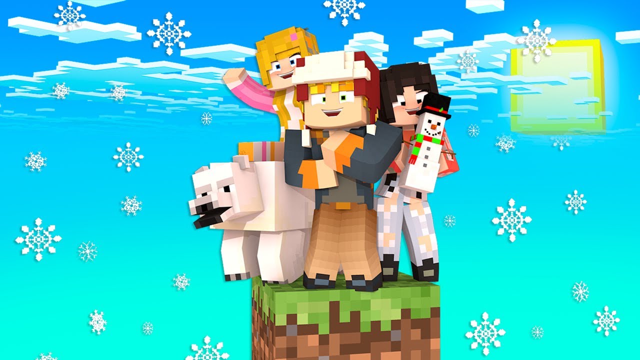 NEVE COM 3 PESSOAS EM APENAS 1 BLOCO NO MINECRAFT