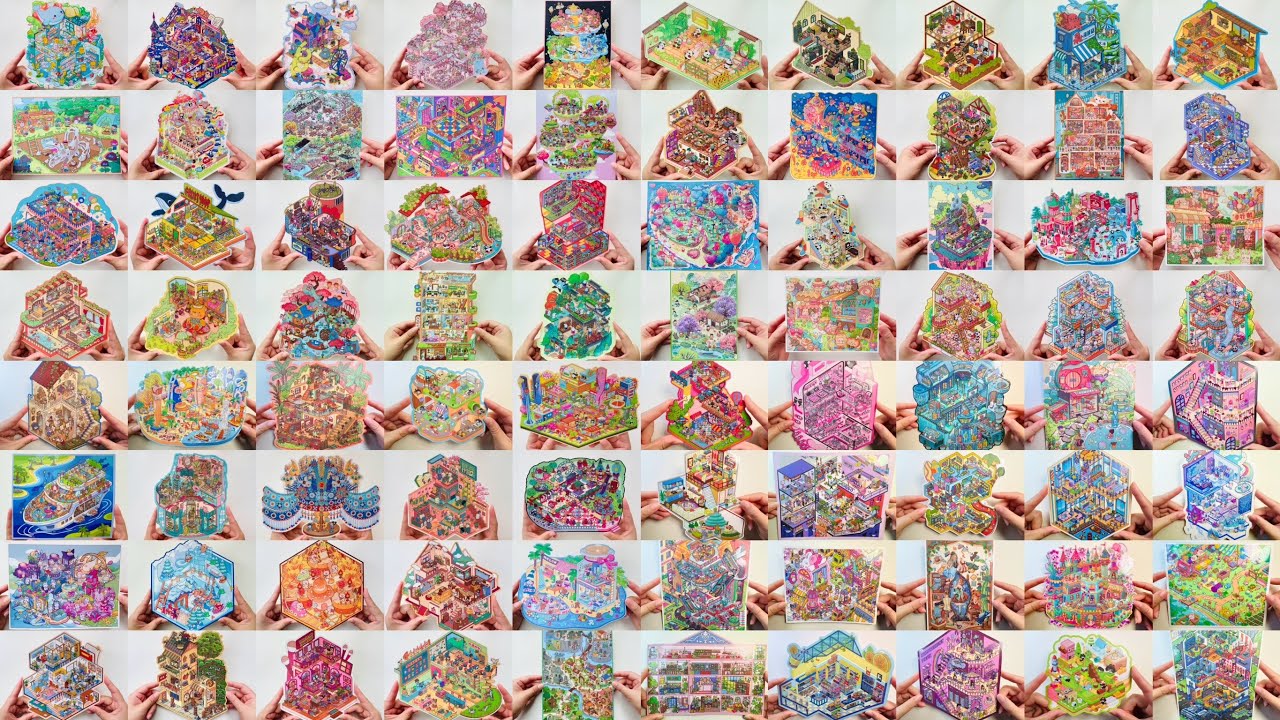 Collection of scene stickers, Scenes of different styles | DIY ASMR