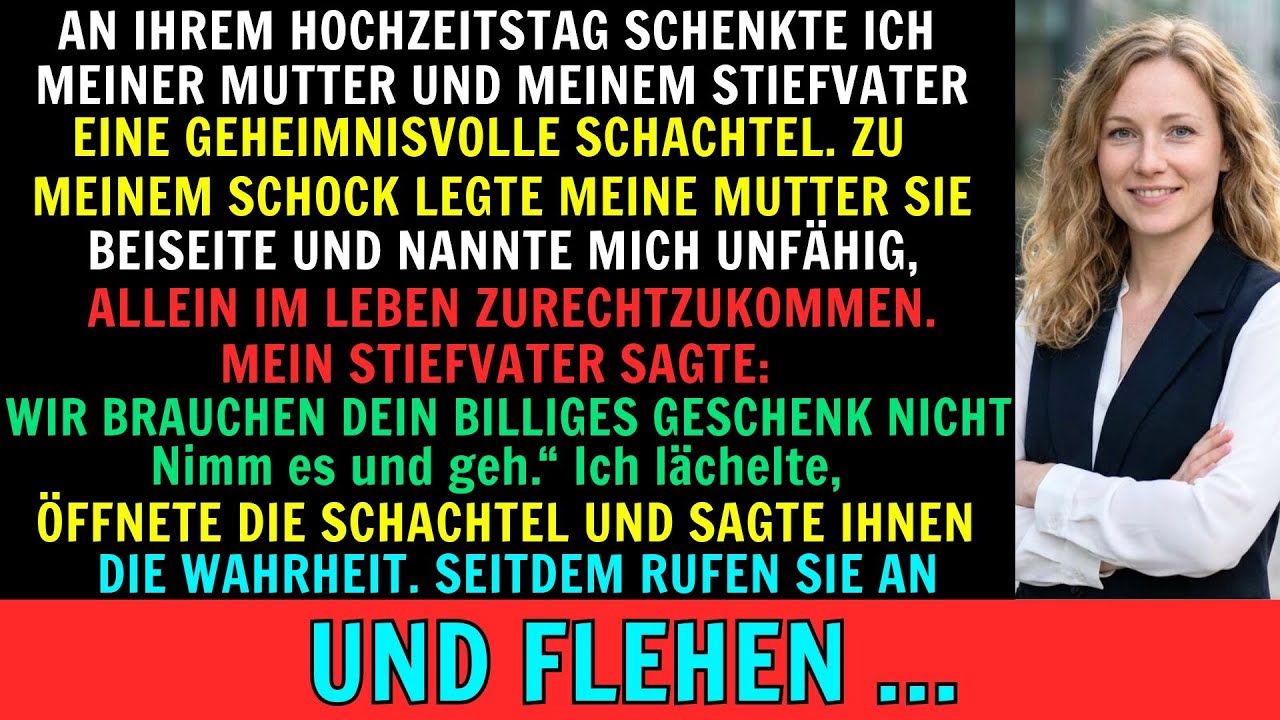Bei ihrem Hochzeitstag nannten sie mich unfähig – bis ich die Geschenkbox öffnete.