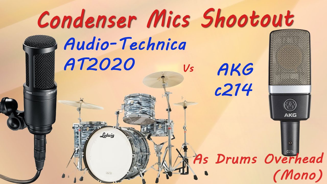 AKG C 214 vs Audio-Technica AT2020 - Condenser Mics Shootout on Drums Overhead - Want 2 Check