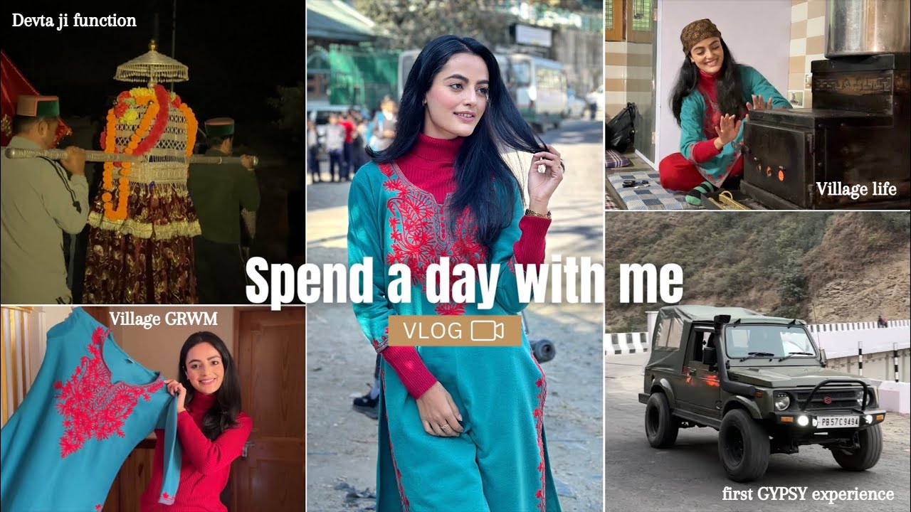 SPEND A DAY W/ME 🏔️: pahadon mein GYPSY driving, Devta ji function💫, village life & a lot more!