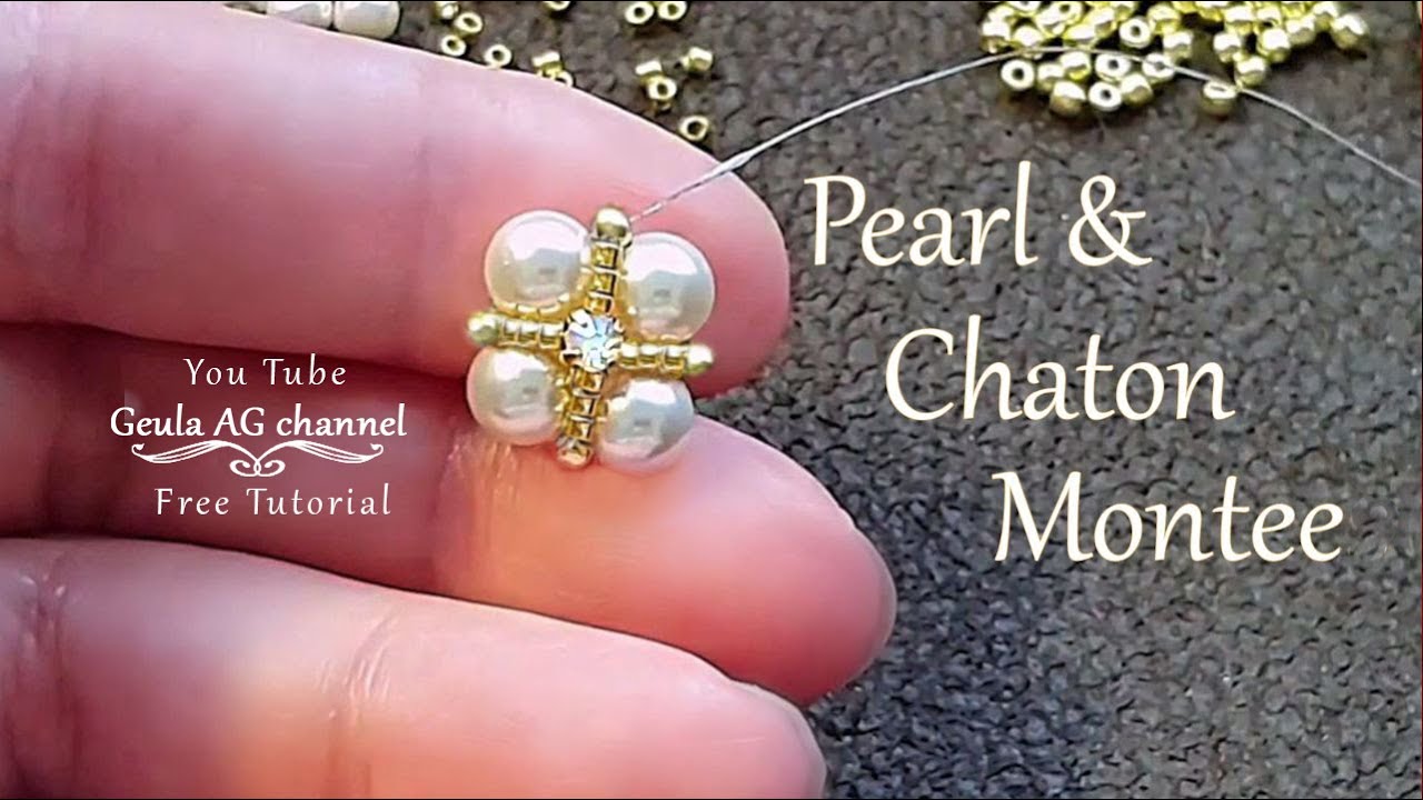 Pearl and Chaton Montee Beaded Component Jewelry Making for Beads Bracelet, Kanzashi, Brooch