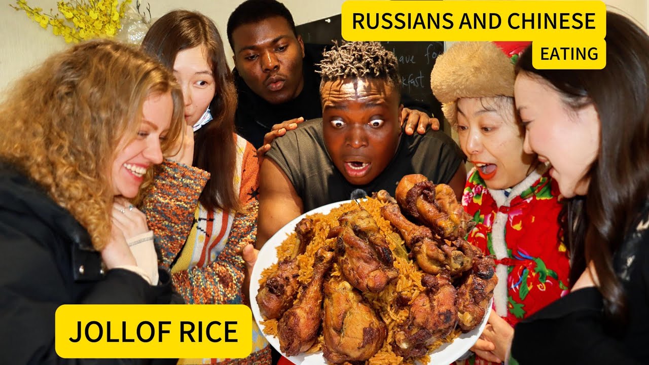 RUSSIANS AND CHINESE EATING JOLLOF RICE FOR THE FIRST TIME#viral