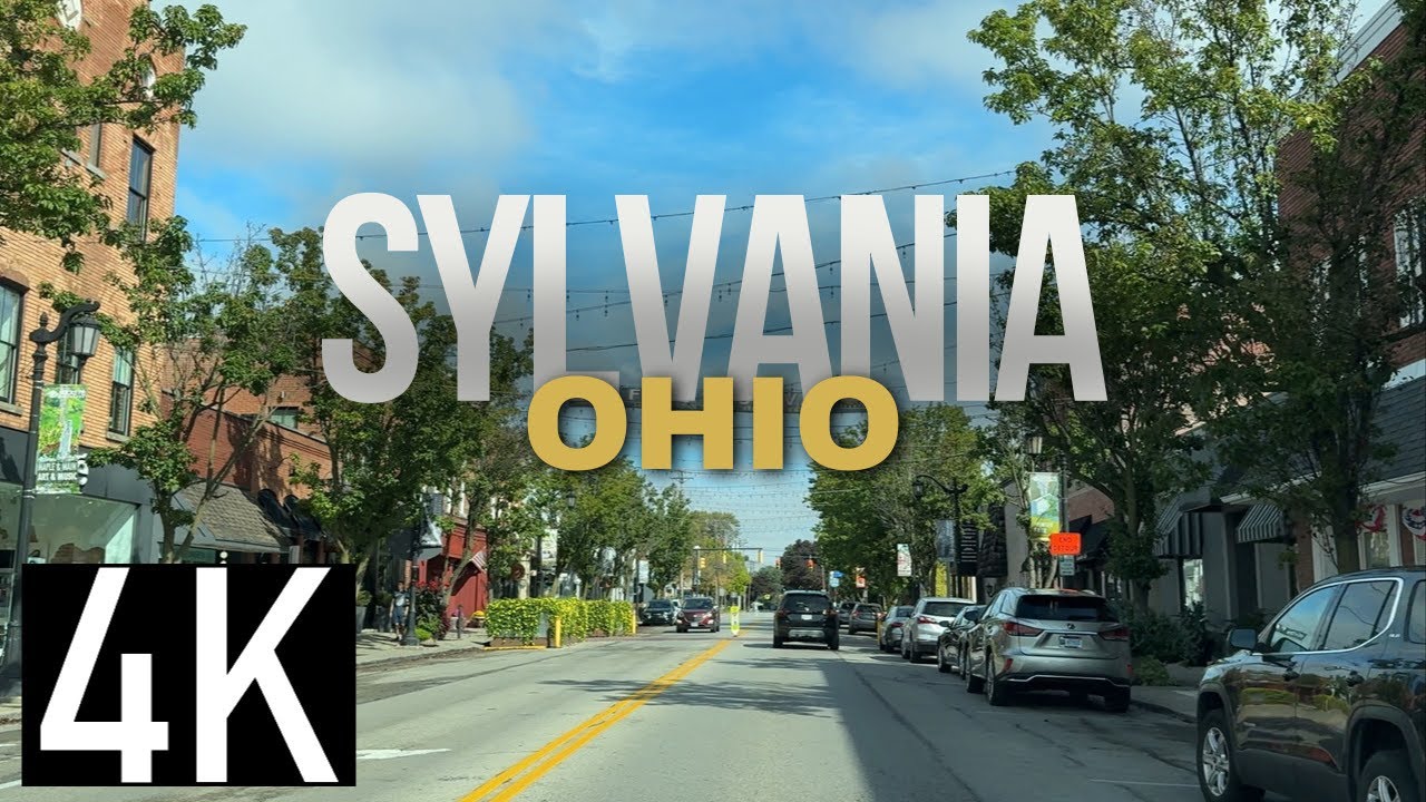 Road Tour of Sylvania, Ohio in 4K - I-475 & Downtown Sylvania