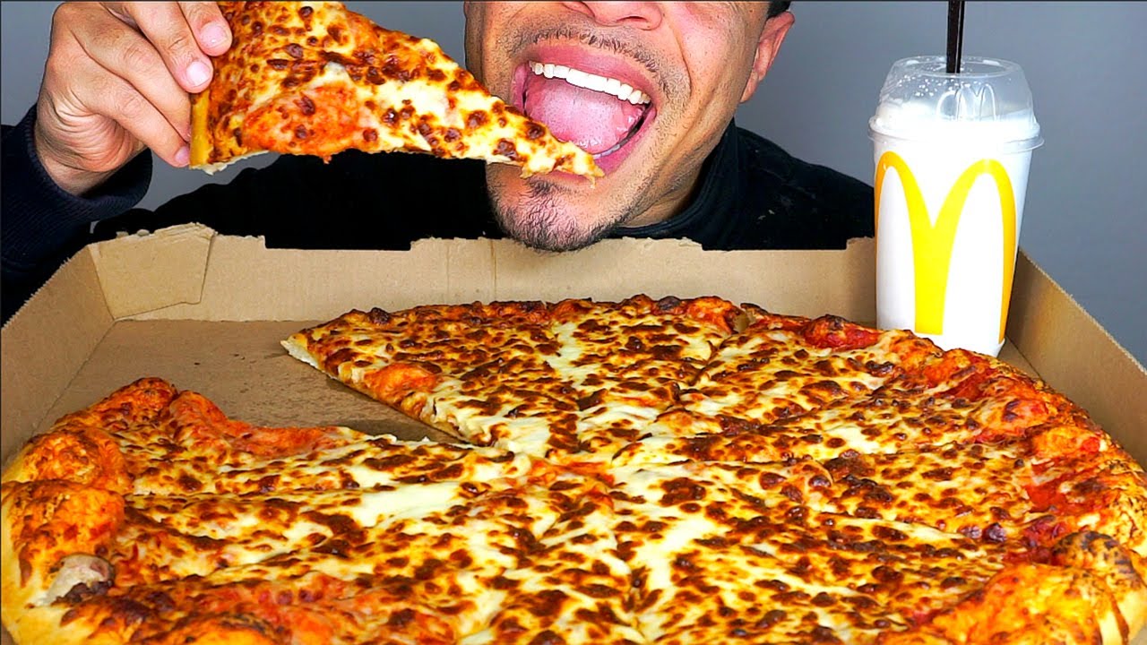 ASMR MCDONALD'S OREO MCFLURRY COSTCO PIZZA MUKBAN EATING SOUNDS NO TALKING