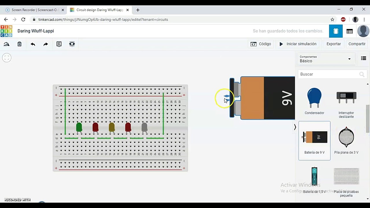 CIRCUITO EN SERIE EN TINKERCAD