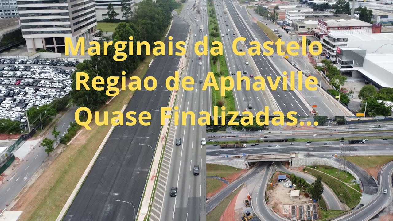 Drone Sobre as obras das marginais da castelo, Região de Alphaville quase finalizada...