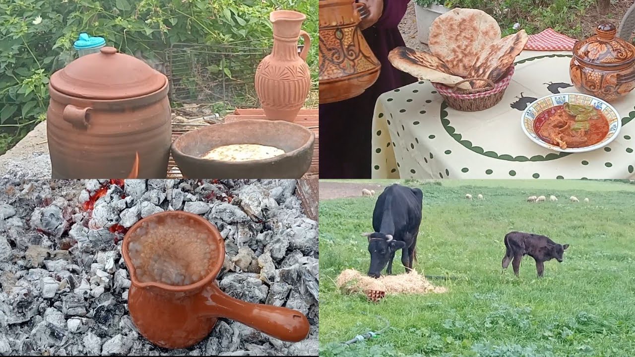 حياة الريف في تونس/خبز الطاجين /أول مرة في حياتي أطبخ البط والنتيجه روعه