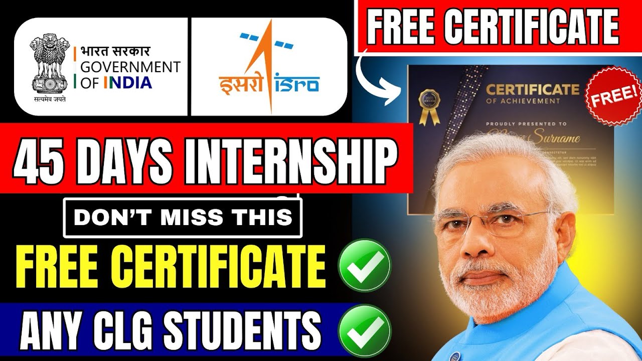 🛑ISRO Internship 2026 Apply Online | Get Internship Certificate😍| internship for Students🔥