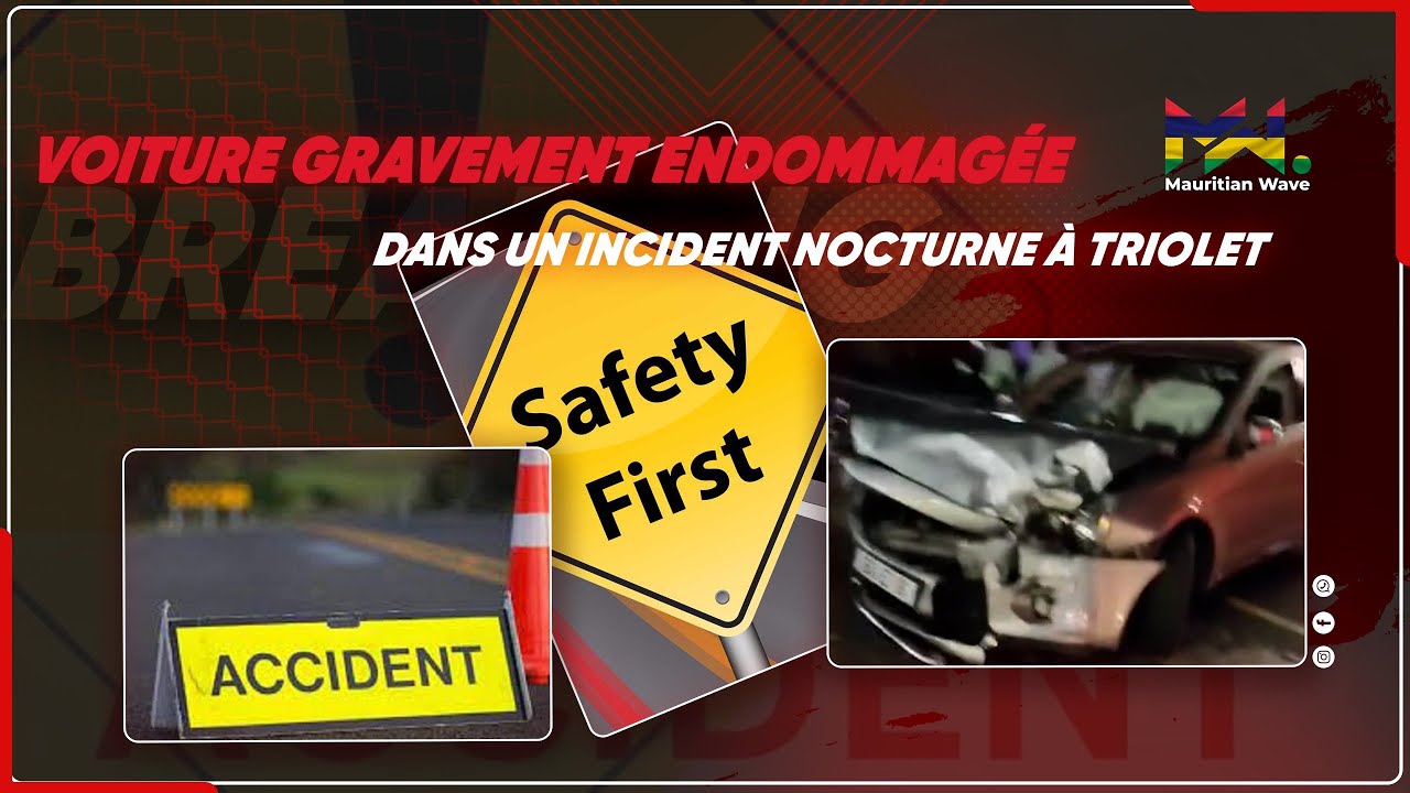 Voiture Gravement Endommagée dans un Accident Nocturne à Triolet