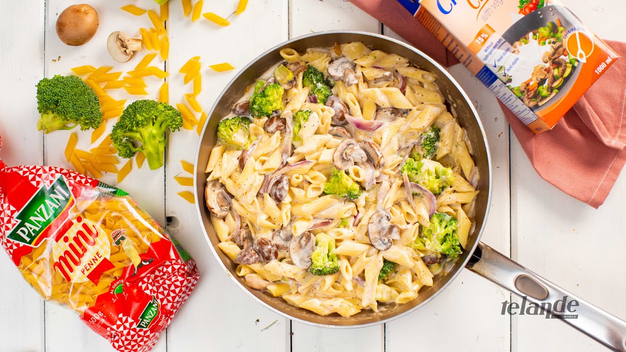 Creamy mushroom broccoli  pasta