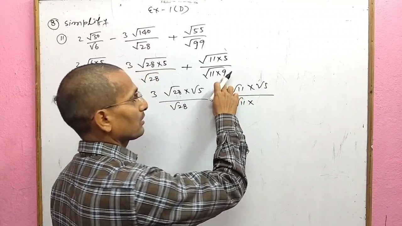 Class 9 question no 8 simplify 2√30/√6- 3√140/√28+√55/√99