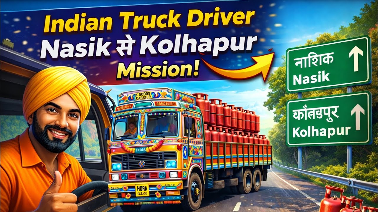 Dangerous Highway Drive! Nasik to Kolhapur Delivery 🚛🔥 #TruckGame2026 #ViralGaming #IndianGamer