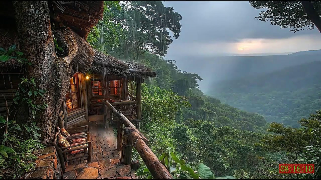 Soft Rainfall with Piano Music for Sleeping and Quiet Thoughts