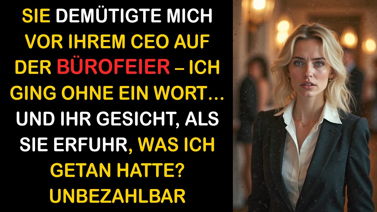 SIE DEMÜTIGTE MICH BEIM FIRMENEVENT – ICH GING STILL SCHWEIGEND… UND LIEß SIE ALLES VERLIEREN
