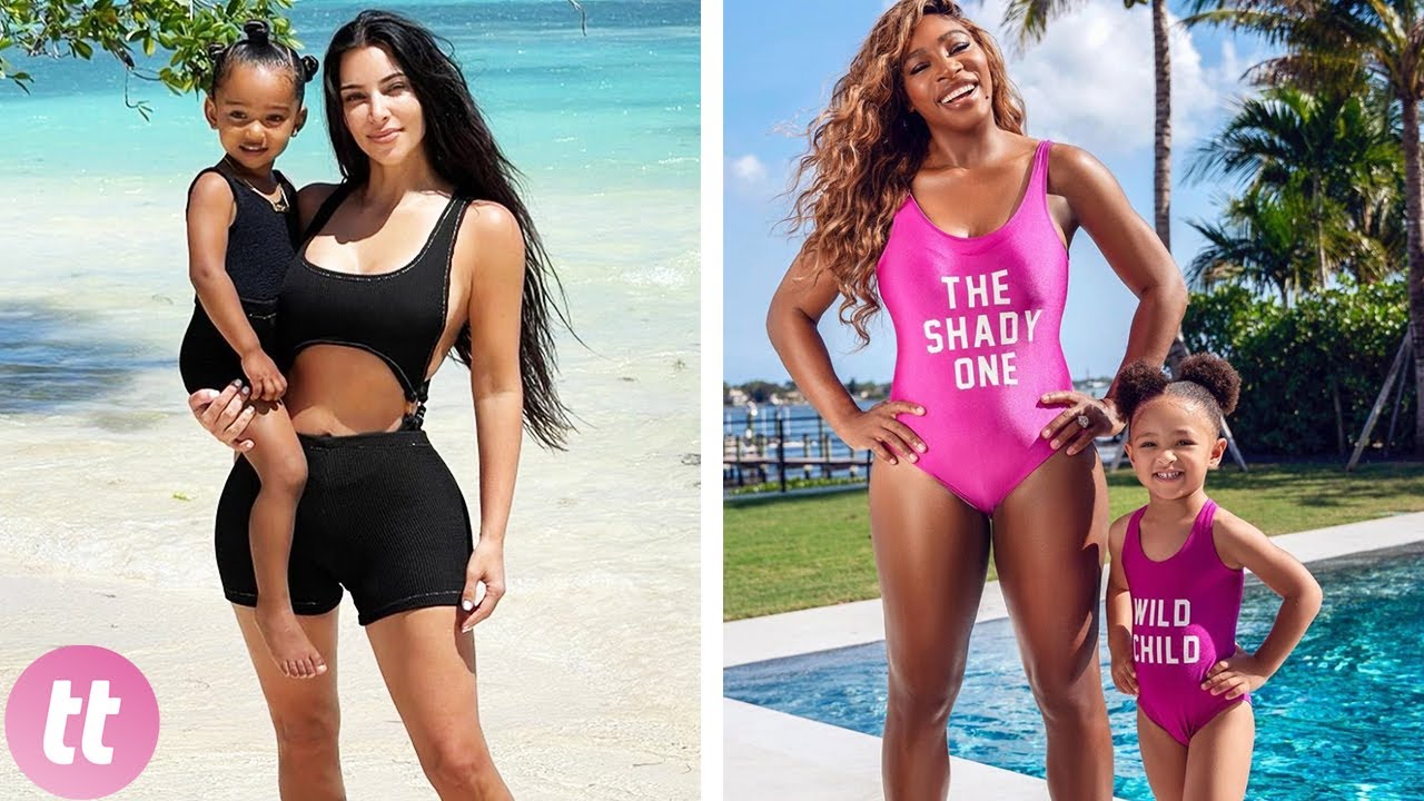 Celebrity Mothers & Daughters Twinning In Swimsuits