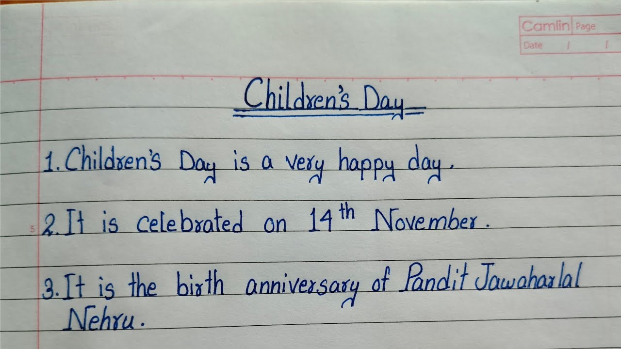 10 lines Essay On Children's Day  In English !! Children's Day Essay In English ||