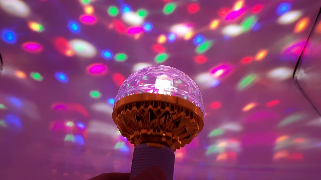 D&ouml;ner Başlıklı Renkli RGB Disko Işık Led Ampul 6 Watt