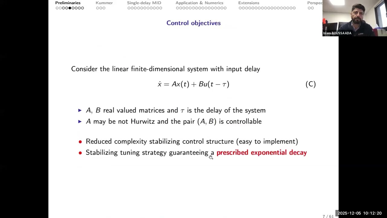 Time Delay Systems Webinar - Islam Boussaada - 2025 December 5