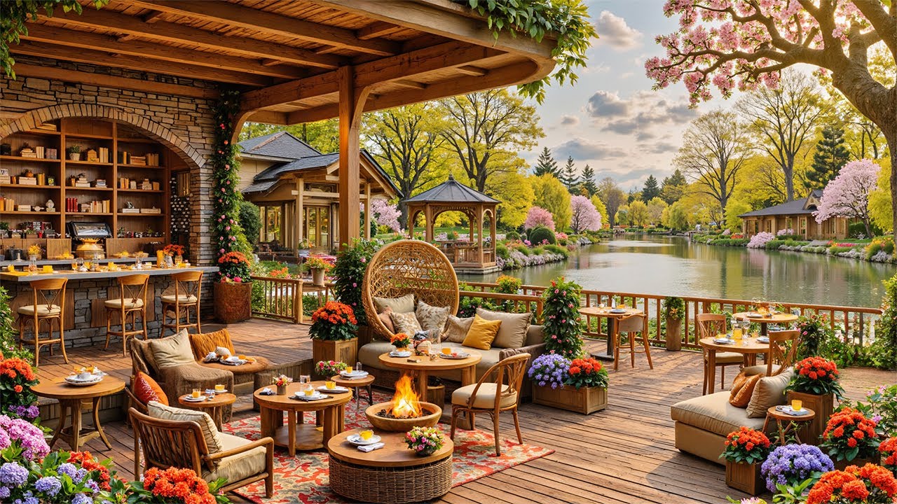 Sweet Spring Morning Jazz Music 🌺 Gentle Jazz Music in the Porch Space for Studying and Working