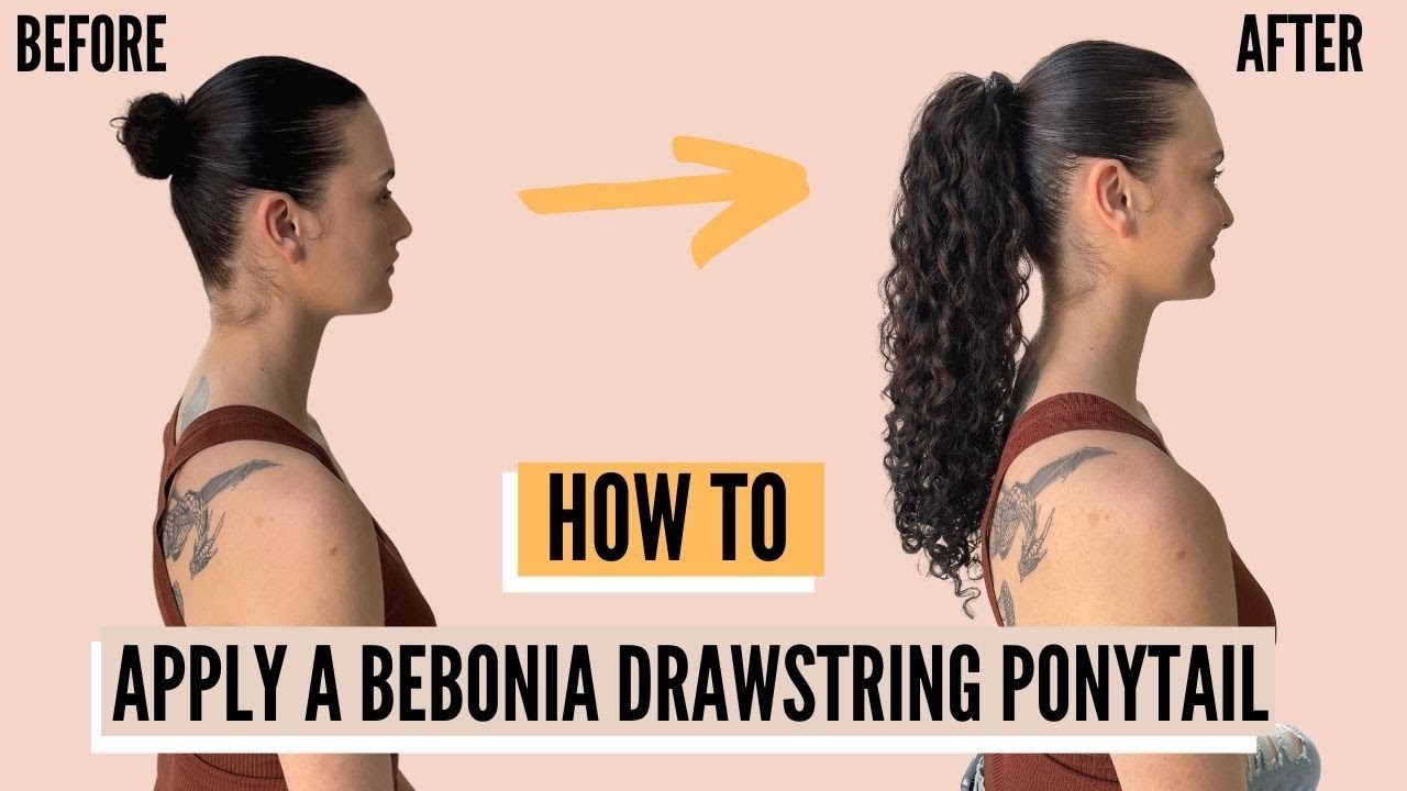 How to Apply A Curly Drawstring Ponytail | Bebonia Curly Hair Extensions Transformation