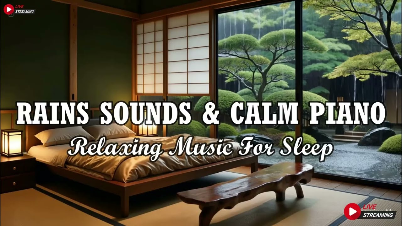 Relaxing Sleep Music + Insomnia - Peaceful Piano with Rain Sounds, Meditation Music, Stress Relief