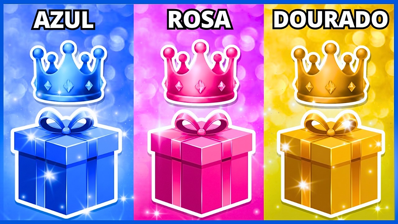 😱🎁 ESCOLHA O SEU PRESENTE | Rosa, Azul ou Dourado? | 