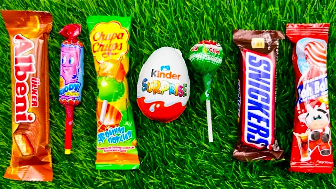 ASMR Most Popular Candys / some lots of colorful rainbow lollipop candy / unpacking chocolate eat