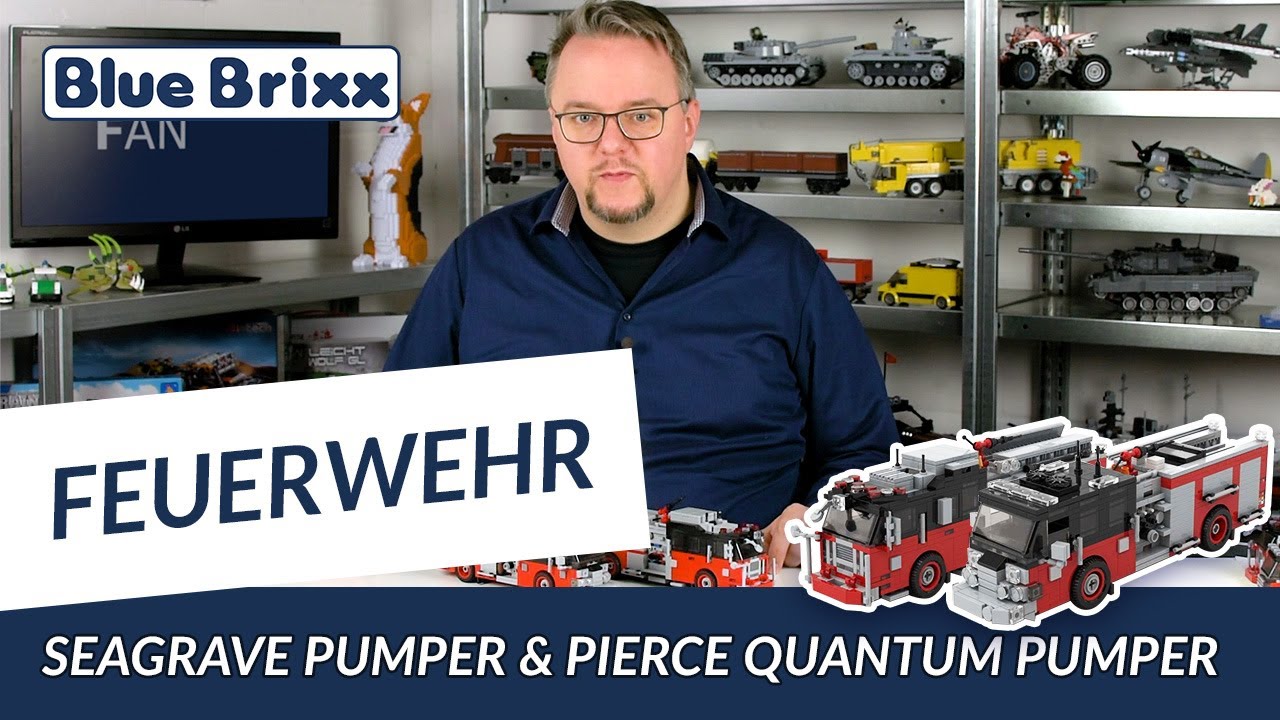 Seagrave Pumper & Pierce Quantum Pumper in rot/schwarz von BlueBrixx
