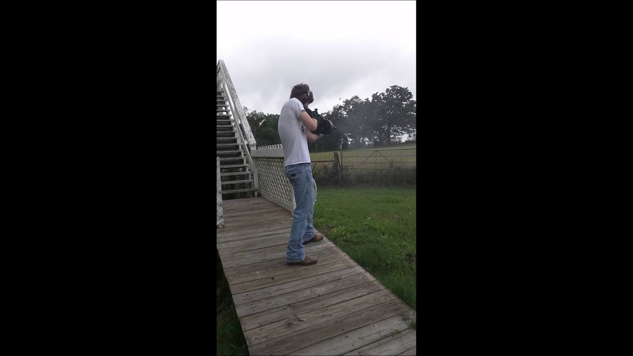 Armatac 150 round Drum on a slide fire Colt Police (semi auto model)