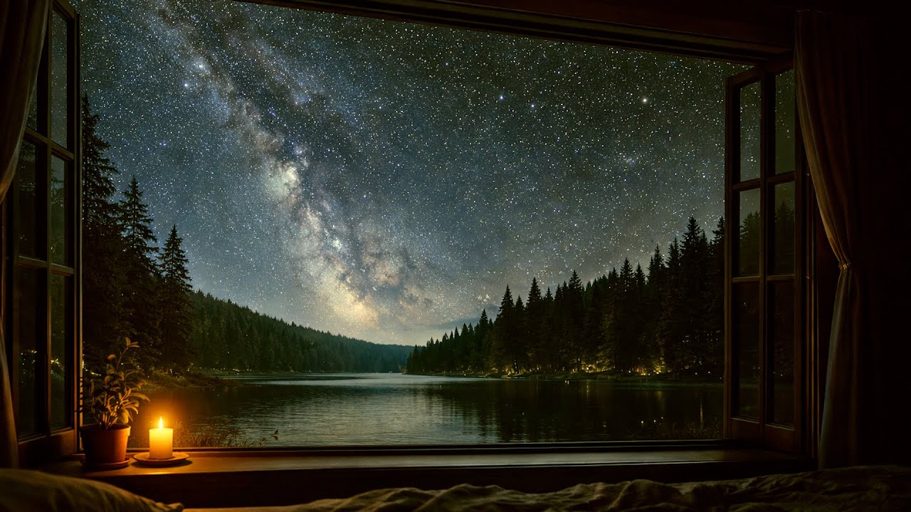 Calming Night Ambient Music for Deep Sleep ▲ Midnight Lakeside ▲ # sleep