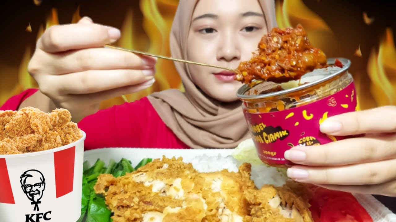 #61 REQUEST DOUBLE KILL!!! AYAM KFC GEPREK DITUMPAHIN SAMBAL CUMI CIAMIK | EAT SAMBAL