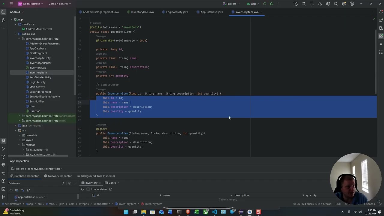 Code Walkthrough for Database Updated Project