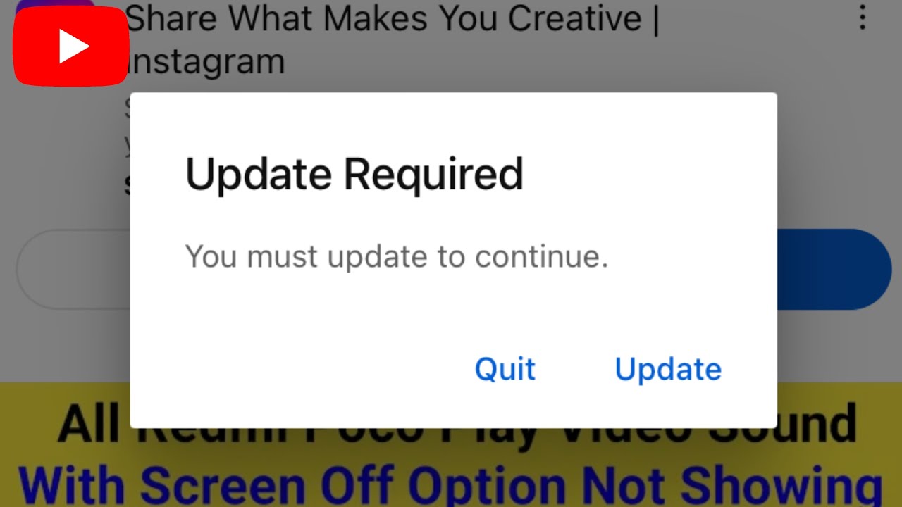 YouTube Update Required iPhone Problem | Update Required You Must Update to Continue YouTube Error