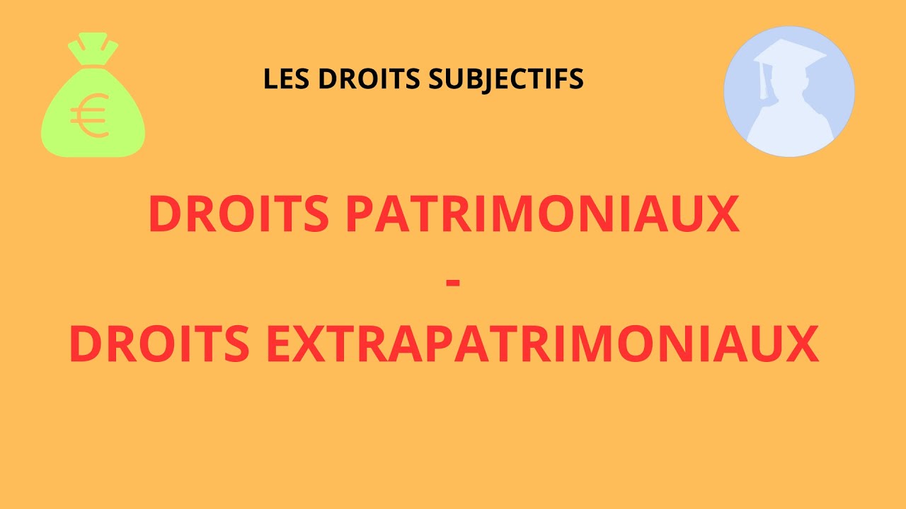 LES DROITS PATRIMONIAUX & LES DROITS EXTRAPATRIMONIAUX